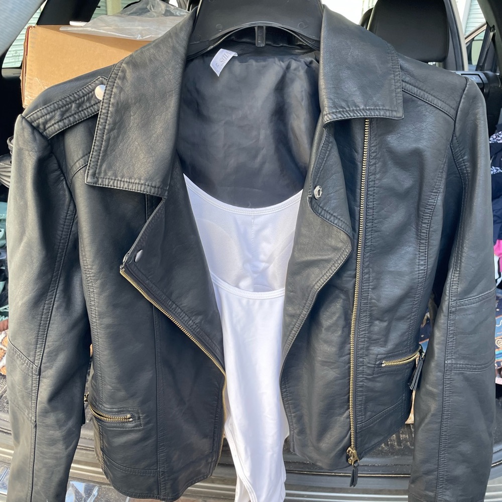 David's Bridal Black Leather Jacket